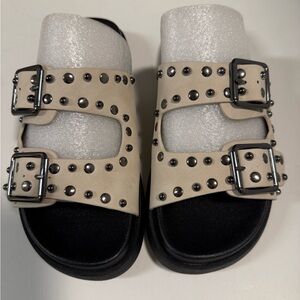 Soda Beige Studded Sandals